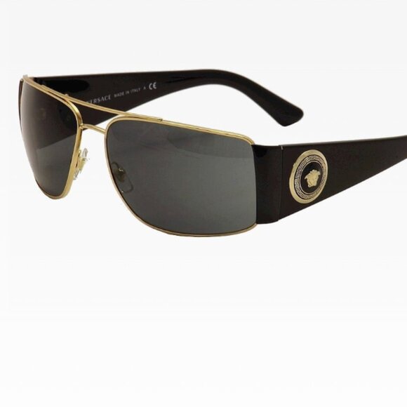 Versace Other - Versace Sunglasses 2163 1002/81 63 15 Gold Black Medusa Fashion 135 3P Italy Men